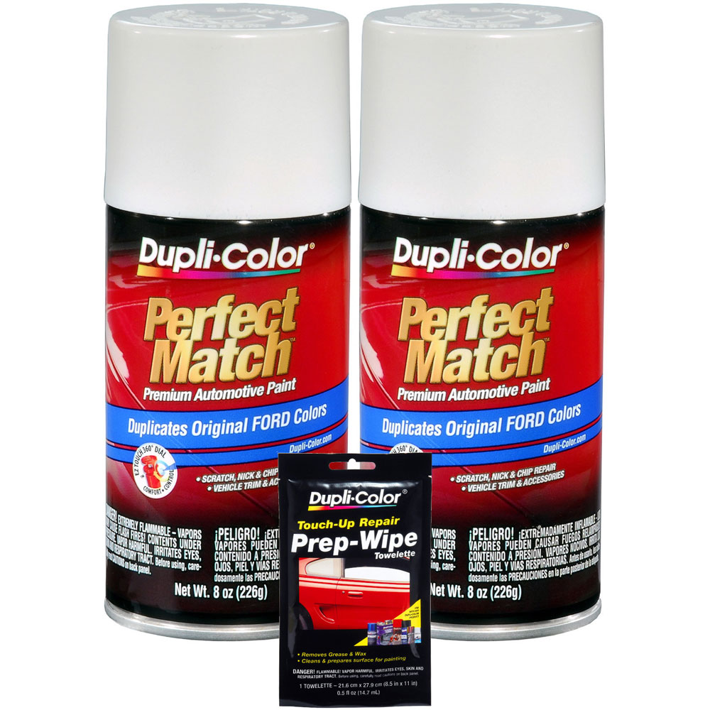 Photo for Duplicolor Paint BFM0335(BUNDLE); Perfect Match 8.0 oz. Aerosol Performance White for Ford WB, WP, WT, YA 