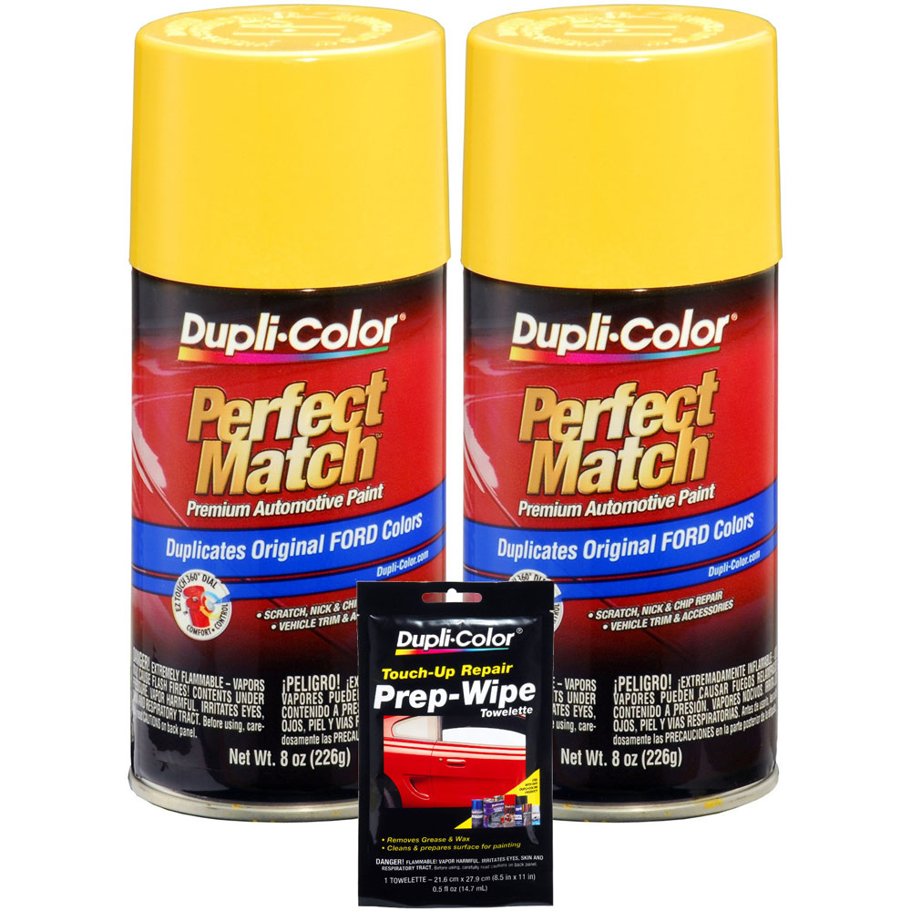 Photo for Duplicolor Paint BFM0363(BUNDLE); Perfect Match 8.0 oz. Aerosol Chrome Yellow for Ford BZ 