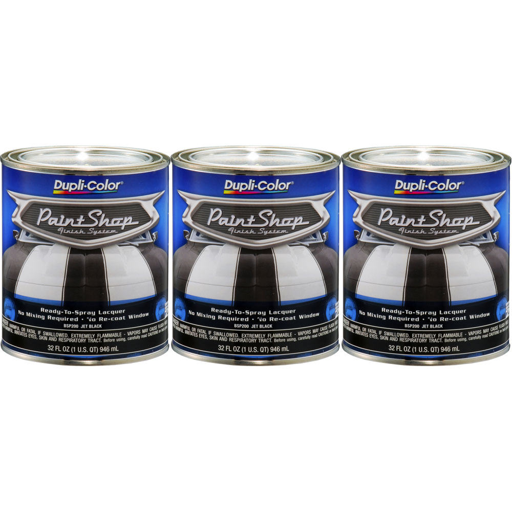 Photo for Duplicolor Paint BSP200(3-PACK); Paint Shop Finish System 32.0 oz. Jet Black 