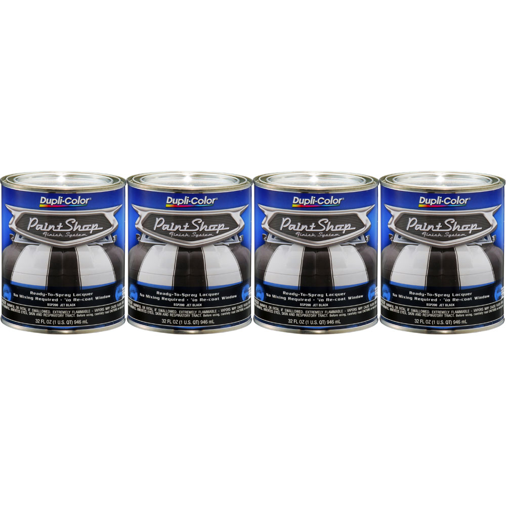 Photo for Duplicolor Paint BSP200(4-PACK); Paint Shop Finish System 32.0 oz. Jet Black 