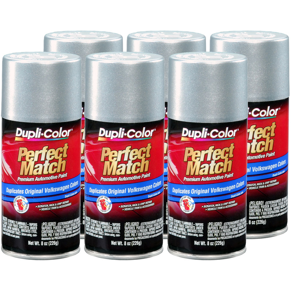 Photo for Duplicolor Paint BVW2039(6-PACK); Perfect Match 8.0 oz. Aerosol Metallic Reflex Silver for Volkswagen LA7W 