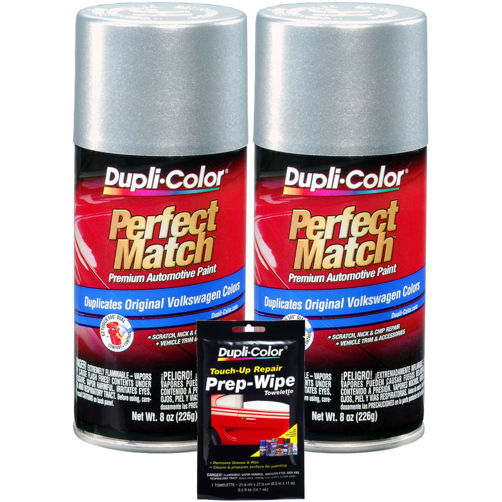 Photo for Duplicolor Paint BVW2039(BUNDLE); Perfect Match 8.0 oz. Aerosol Metallic Reflex Silver for Volkswagen LA7W 