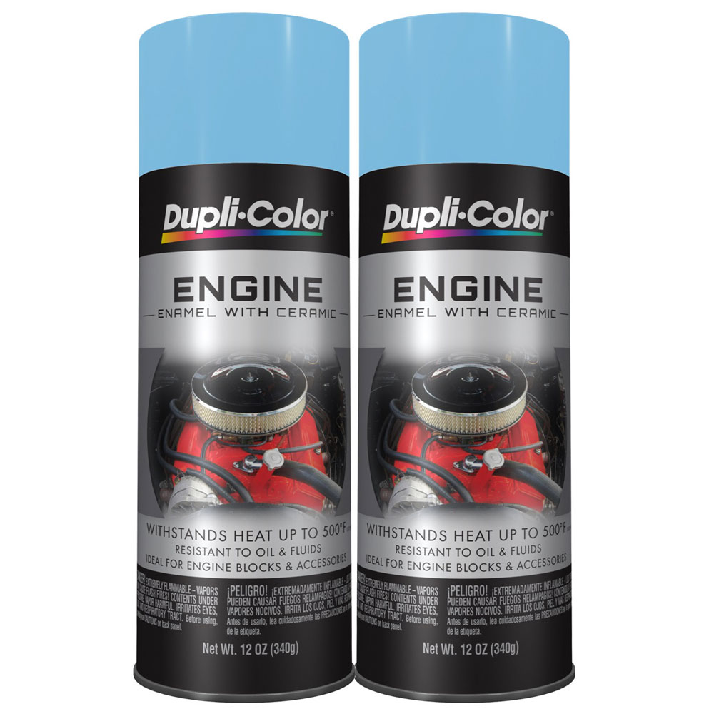 Photo for Duplicolor Paint DE1616(2-PACK); Engine Enamel with Ceramic 12.00 oz. Aerosol Pontiac Metallic Blue 500 deg. F Intermittent 