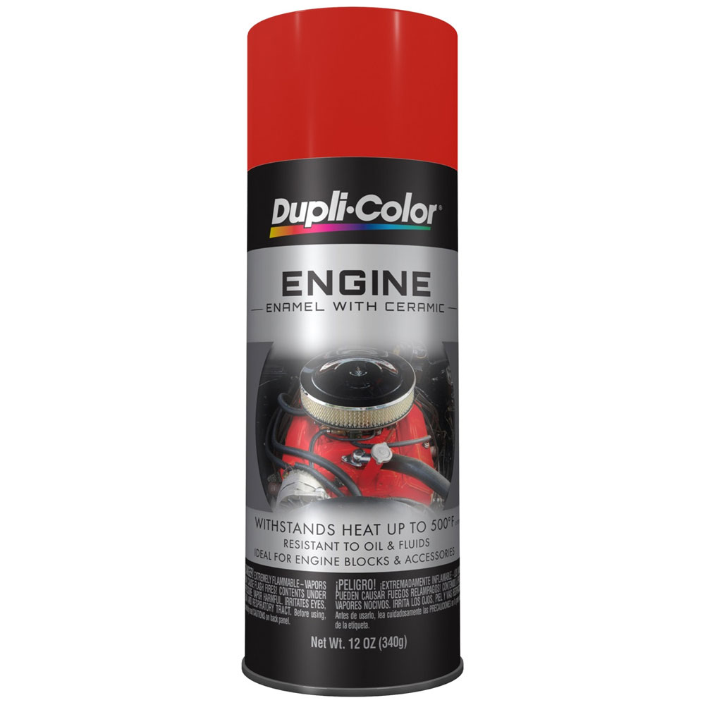 Photo for Duplicolor Paint DE1632; Engine Enamel with Ceramic 12.0 oz. Aerosol Chrysler Industrial Red 500 deg. F Intermittent 
