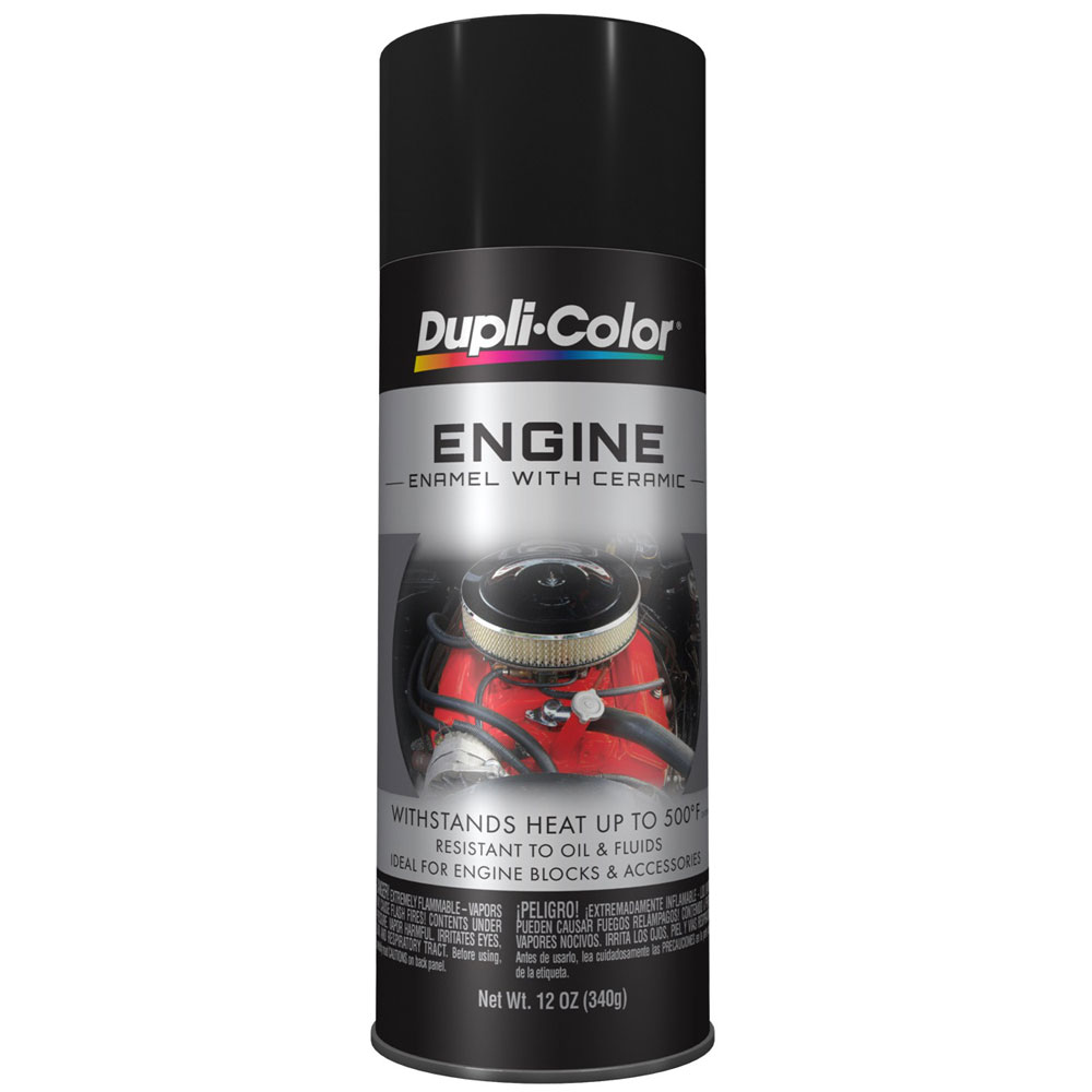 Photo for Duplicolor Paint DE1634; Engine Enamel with Ceramic 12.00 oz. Aerosol Black 500 deg. F Intermittent 