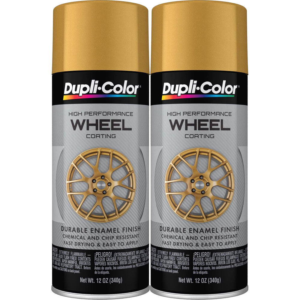 Photo for Duplicolor Paint HWP111(2-PACK); High Performance Wheel Coating 11.0 oz. Aerosol Matte Gold 