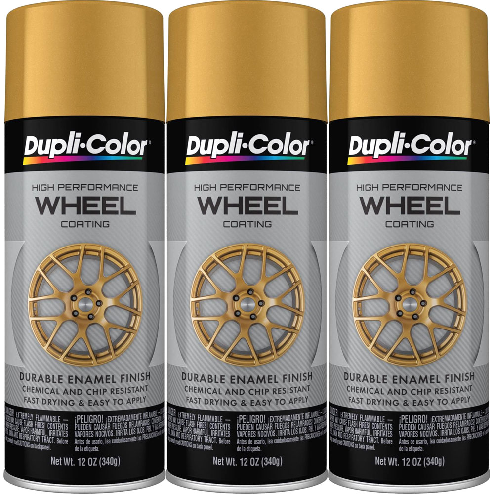 Photo for Duplicolor Paint HWP111(3-PACK); High Performance Wheel Coating 11.0 oz. Aerosol Matte Gold 