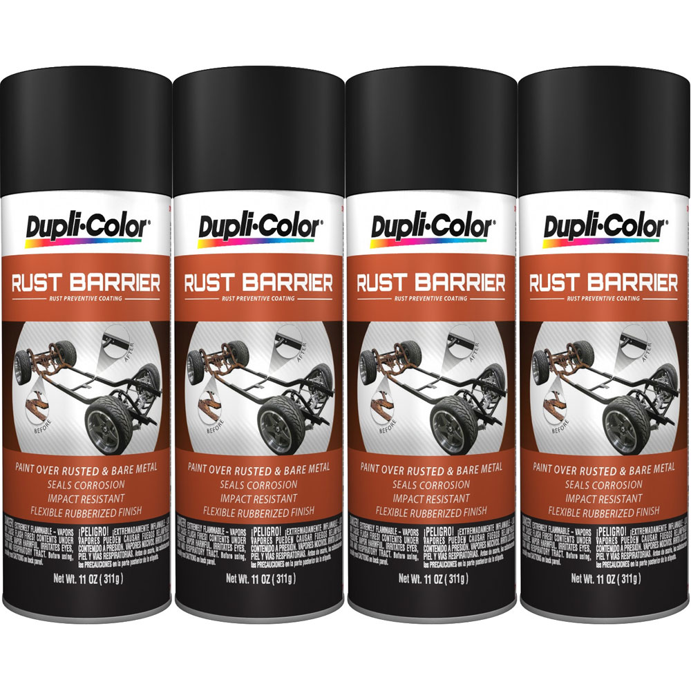 Photo for Duplicolor Paint RBA100(4-PACK); Rust Barrier 11.0 oz. Aerosol Flat Black 