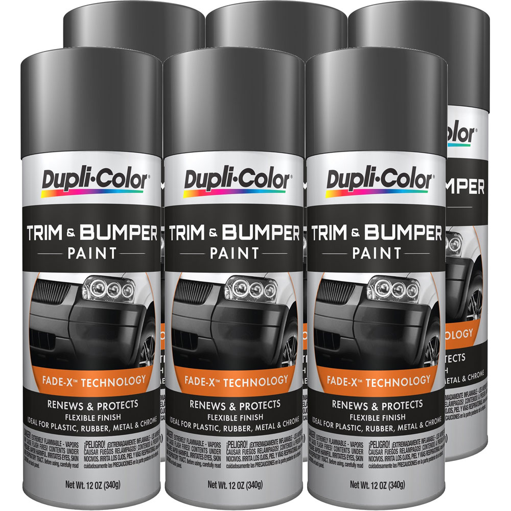 Photo for Duplicolor Paint TB102(6-PACK); Trim and Bumper Paint 11.0 oz. Aerosol Dark Charcoal 