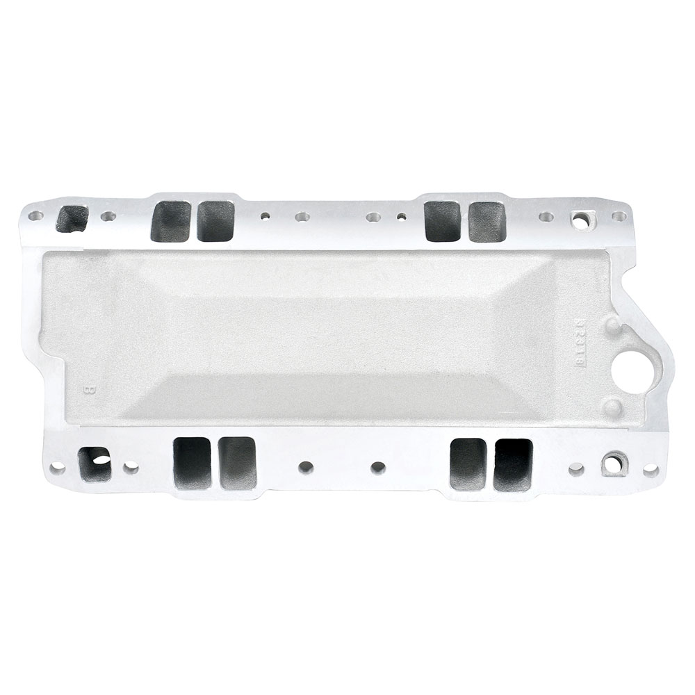 Edelbrock Intake Manifold 7501; RPM Air Gap Dual Plane 1500 to 6500 Satin Aluminum for Chevy 262 to 400 