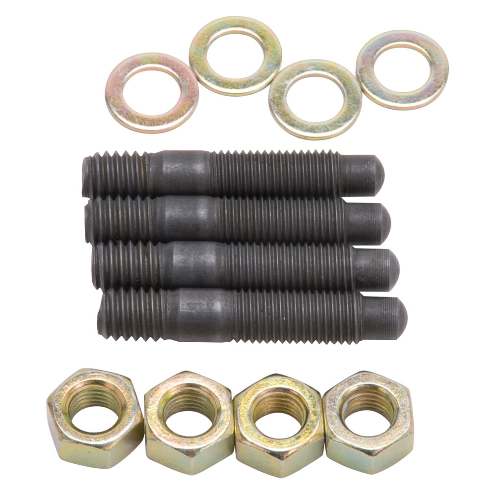 Edelbrock Carburetor Stud Kit 8056; Bullet Nose Studs 1.500 in. 5/16 in.-18 5/16 in.-24 Black Oxide Steel Bullet Nose 