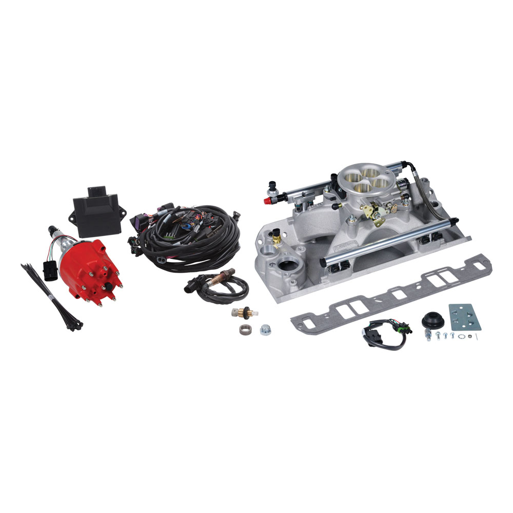 Edelbrock Fuel Injection System 35650; Pro-Flo 4 Kit 550 Multi-Port 1000 Natural Aluminum for AMC 304 to 401 