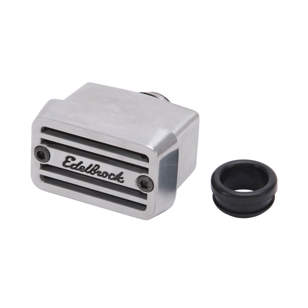Photo for Edelbrock Valve Cover Breather 4204; Elite Rectangular Polished Aluminum