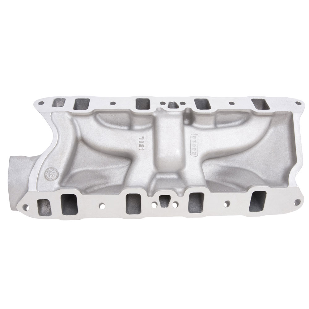 Edelbrock Intake Manifold 7121; Performer RPM Rectangular Dual Plane 1500 to 6500 Satin Aluminum for Ford 260 to 302 