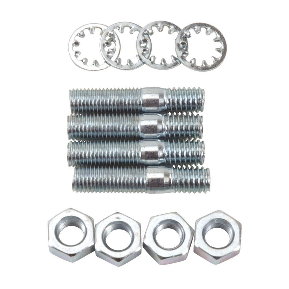 Edelbrock Carburetor Stud Kit 8008; 1.500 in. 5/16 in. -18 5/16 in. -24 Zinc Plated Steel 