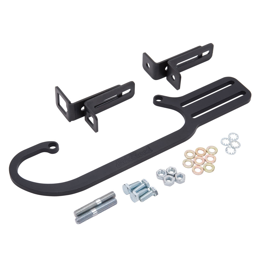 Photo for Edelbrock Carburetor Throttle Cable Bracket 8041; Black Anodized Billet Aluminum 4150 Square Bore