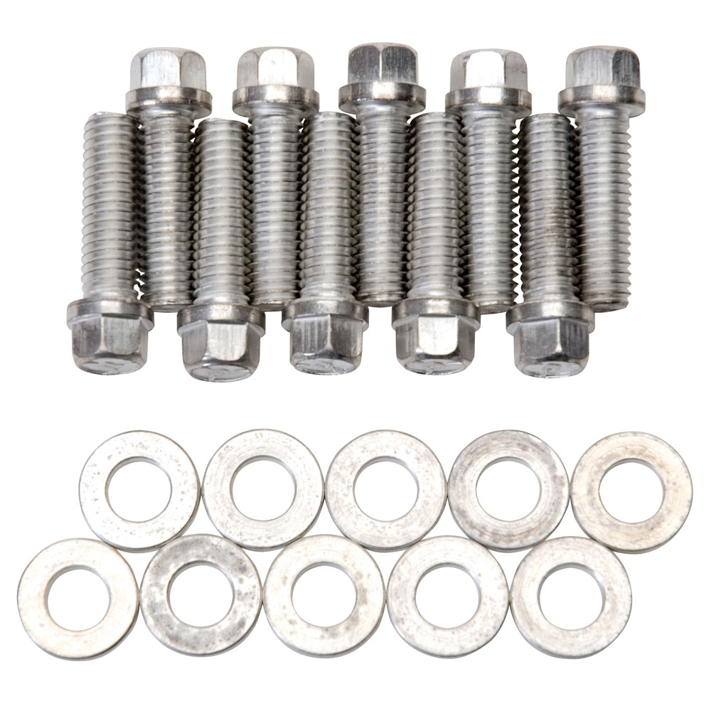 Photo for Edelbrock Intake Manifold Bolt Set 8559; Cadmium Plated Hex Head Steel for Pontiac 326 to 455 