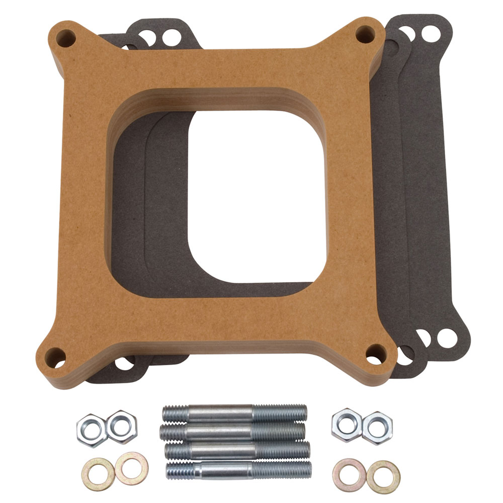Photo for Edelbrock Carburetor Spacer 8720; 4150 Square Bore 1.000 in. Open Natural Wood Fiber Laminate