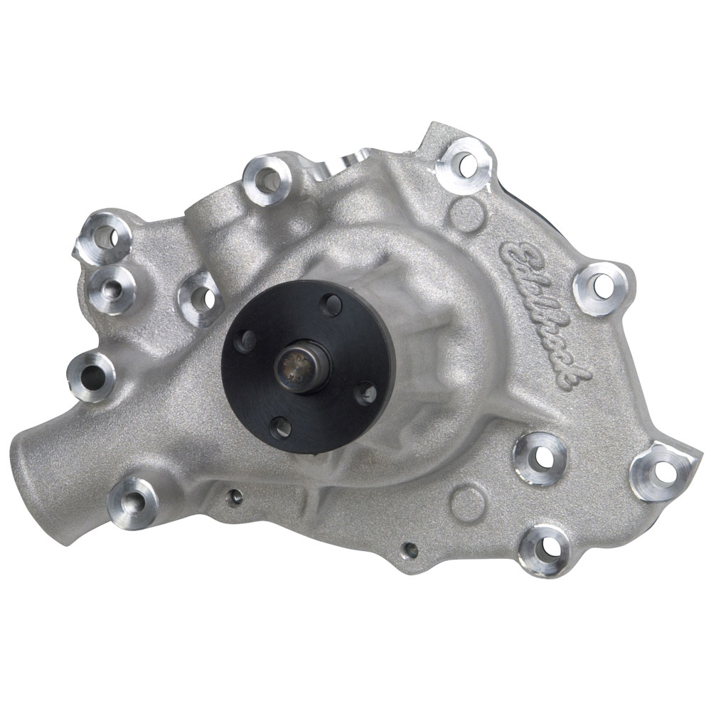 Edelbrock Water Pump 8841; Victor High Volume Natural Aluminum Mechanical for 1965 to 1969 Ford 289 to 351W 