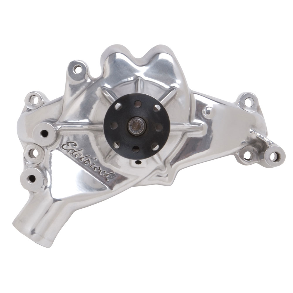 Edelbrock Mechanical Water Pump 8861; High Performance High Volume Polished Aluminum for 1969 to 1991 Chevy 396 to 454 