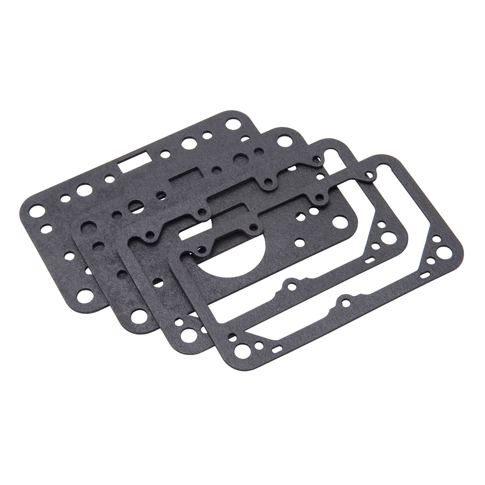 Edelbrock Carburetor Metering Block and Fuel Bowl Gasket Kit 12370; 0.061 in. Black Nitrile Holley 2300, 4150, 4160, 4165, & some 4500 Gasoline, Alcohol 