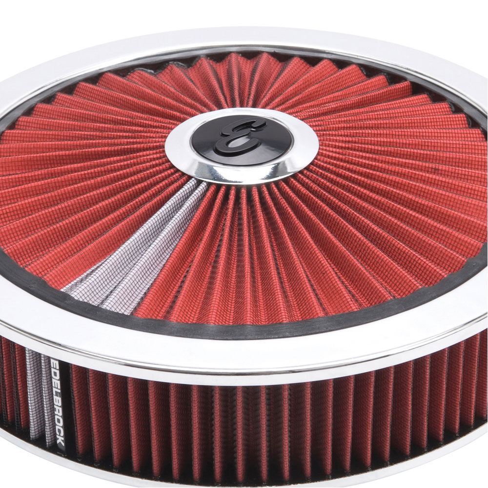 Photo for Edelbrock Air Cleaner Assembly 43660; Pro Flo High Flow Chrome Steel Round 14.000 in. 3.000 in. 