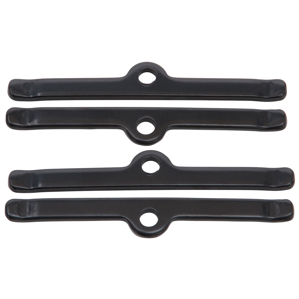Photo for Edelbrock Valve Cover Hold Down Tab Set 44263; Black Hold Down Tabs Black Steel
