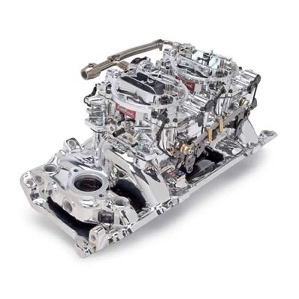 Photo for Edelbrock Intake Manifold/Carburetor Kit 2065; Performer RPM Dual Quad Air Gap Satin for Chevy 396 to 454