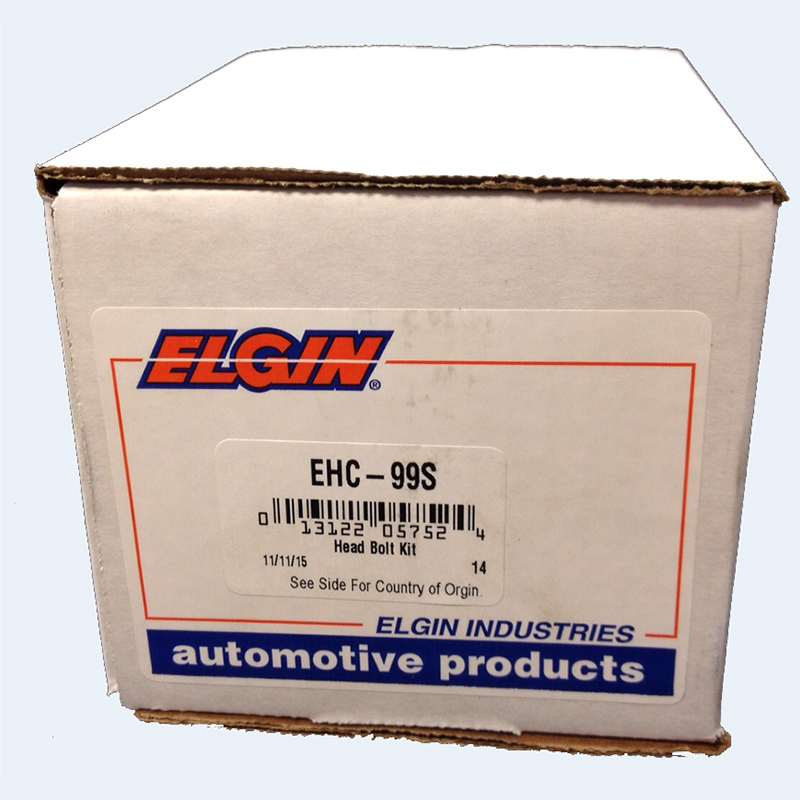 Elgin Cylinder Head Bolt Set EHC-99S; Hex Bolt Black Oxide Cold Forged Heat Treated Steel for Chevy 262 to 400 