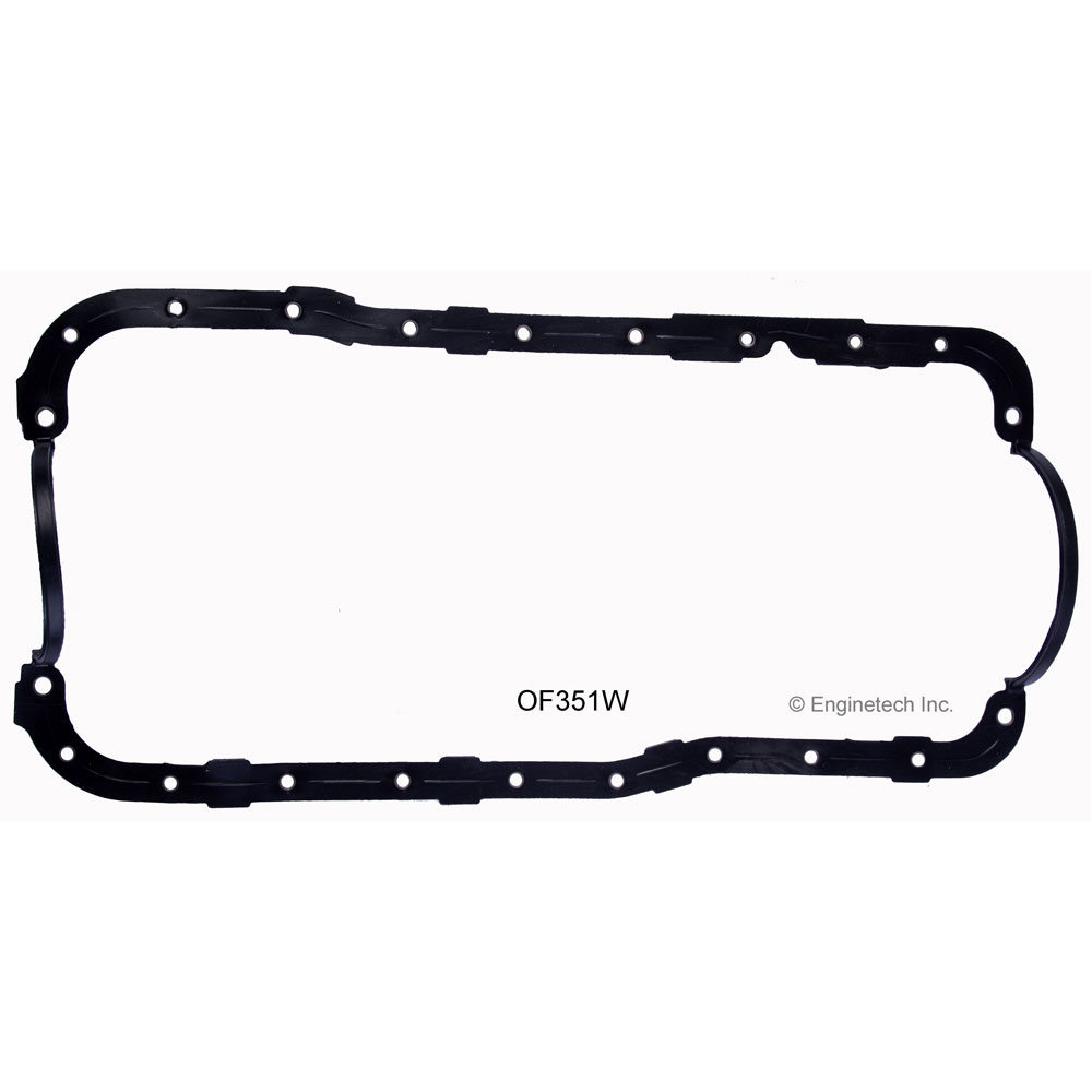 Enginetech Oil Pan Gasket OF351W; 1-Piece Molded Rubber for 1987 to 1997 Ford 351W 