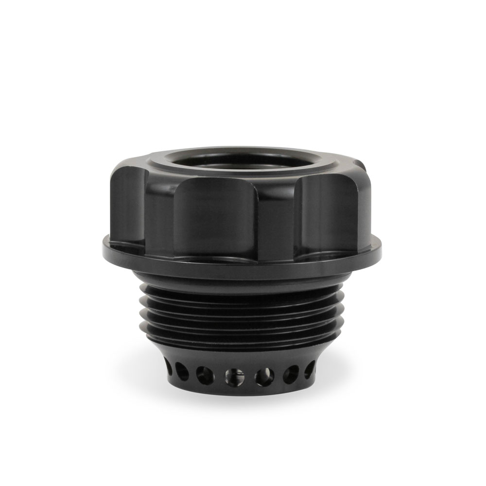 EARL'S Oil Filler Cap 3434122ERL; Oil Fill Cap with PCV Vent Black Aluminum for GM, Ford LS, LT, Coyote 