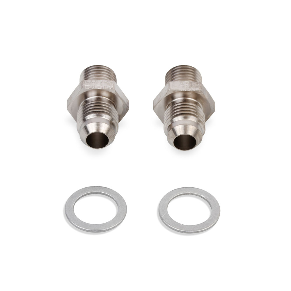 EARL'S Transmission Oil Cooler End Fitting 940006ERL; Transmission Line Adapters AN to NPS Adapter Nickel Plated -06AN Male Straight 1/4 in. -18 NPS Male for GM, Ford TH350, TH400, 700R4, 2004R, 4L60E, AODE 