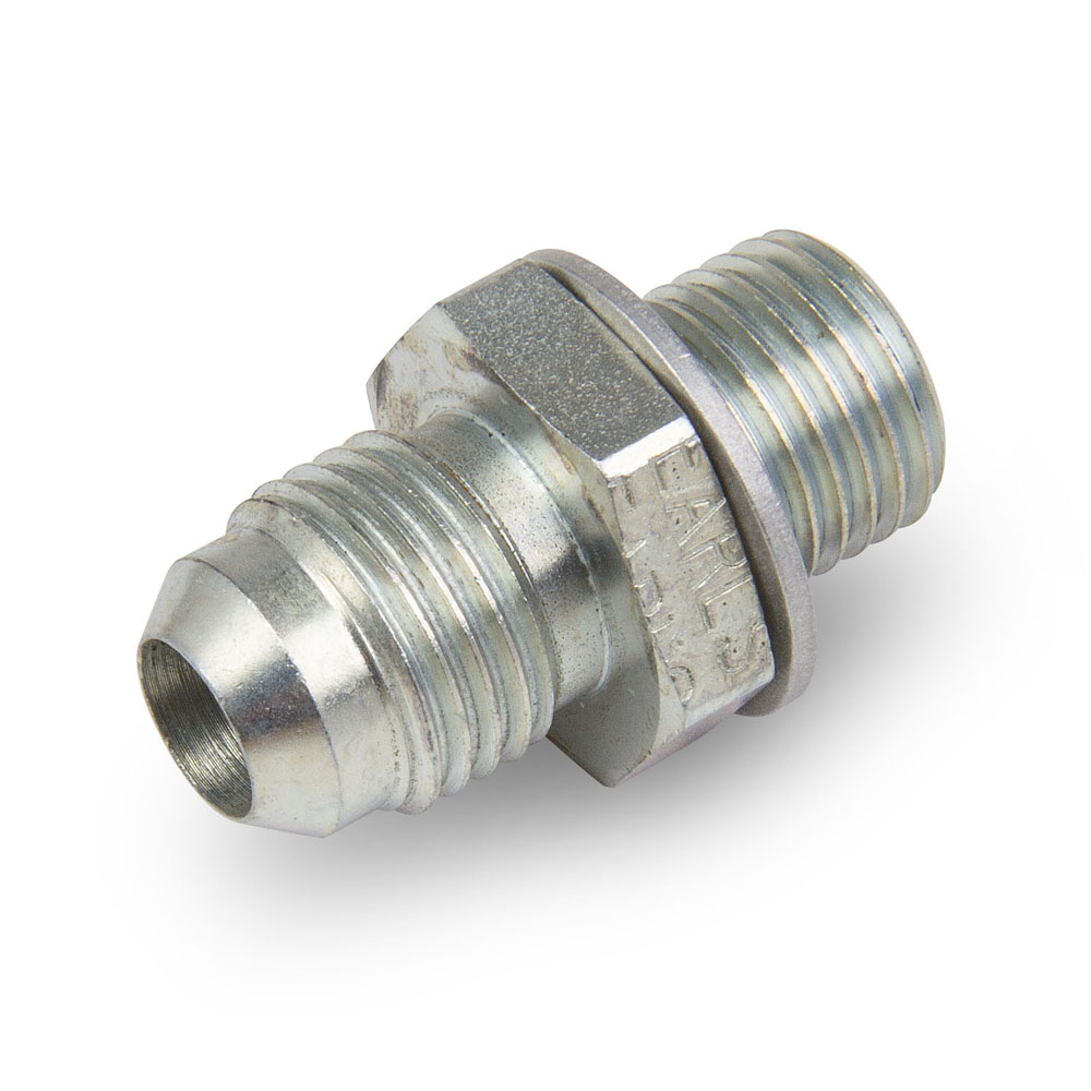 EARL'S Transmission Oil Cooler End Fitting 961980ERL; Transmission Line Adapter, Short AN to NPS Adapter Nickel Plated -06AN Male Straight 1/4 in. NPS Male for GM 4L80E, 4L85E 
