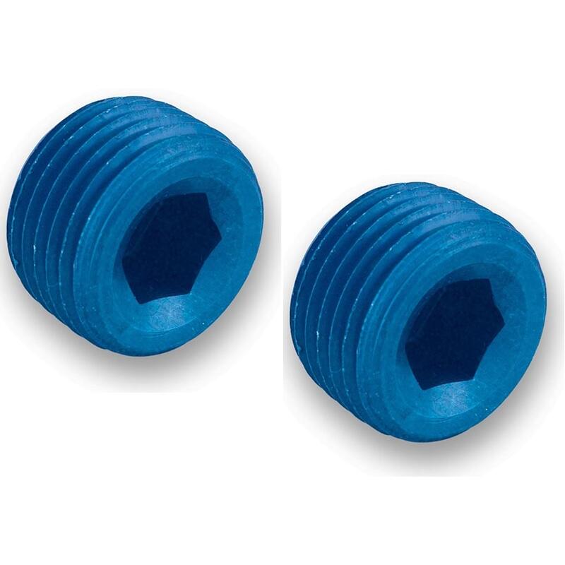 EARL'S Pipe Fitting 593203ERL; NPT Plug Blue Anodized 1/4 in. NPT Male Straight 