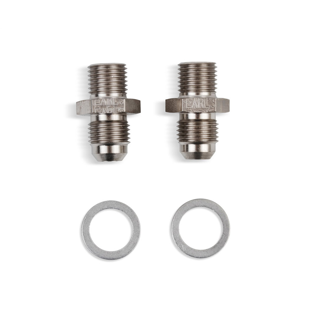 EARL'S Transmission Oil Cooler End Fitting 940006ERL; Transmission Line Adapters AN to NPS Adapter Nickel Plated -06AN Male Straight 1/4 in. -18 NPS Male for GM, Ford TH350, TH400, 700R4, 200R4, 4L60E, AODE 