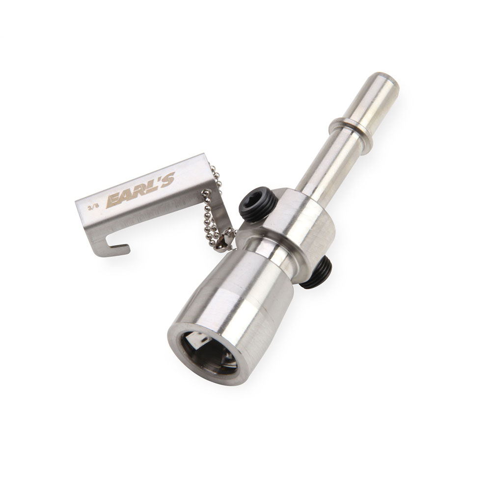 Earl's Performance Plumbing Fuel Hose Fitting 961966ERL; Quick Connect Adapter Natural 3/8 in. female 3/8 in. male 