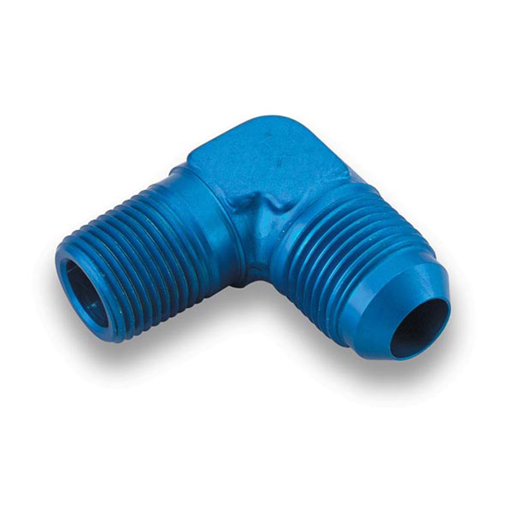 EARL'S AN Fitting 982210ERL; AN to NPT Adapter Blue -10AN Male 90 deg. 1/2 in. NPT Male 