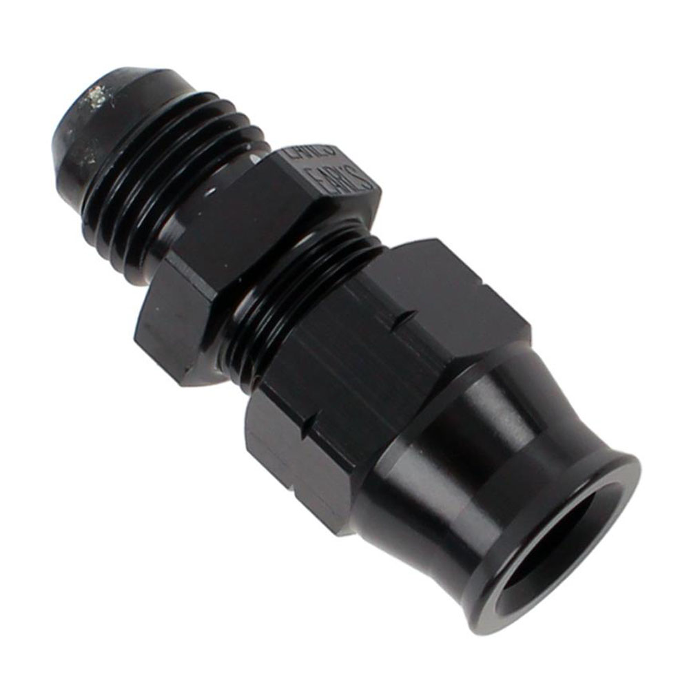 Earl's Performance Plumbing Tube Fitting AT165056ERL; AN to Hardline Adapter Adapter Black Anodized -06AN Male Straight 5/16 in. Hardline Female 