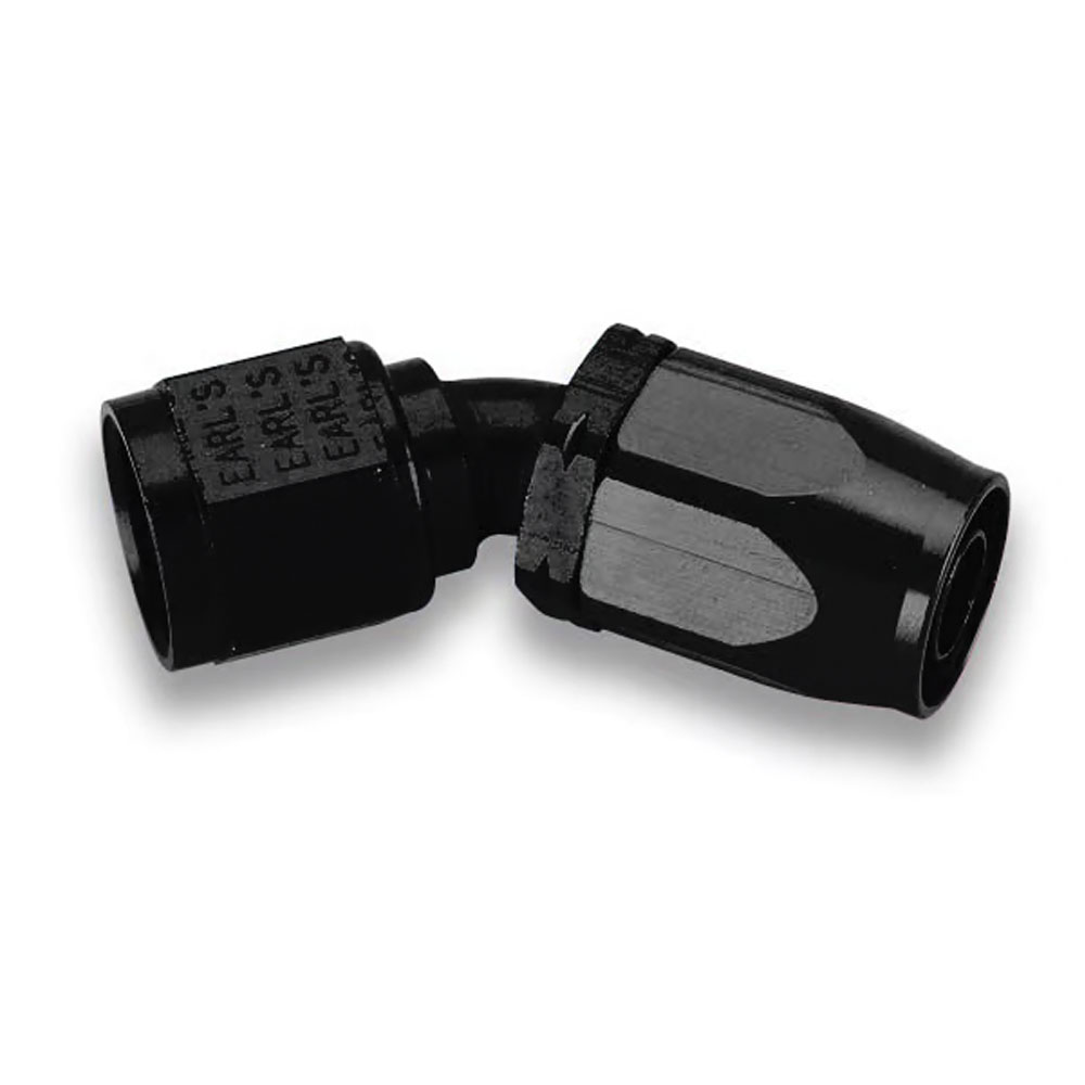 EARL'S Hose End AT304604ERL; Pro Lite 390 Black Anodized -04AN 45 deg. 
