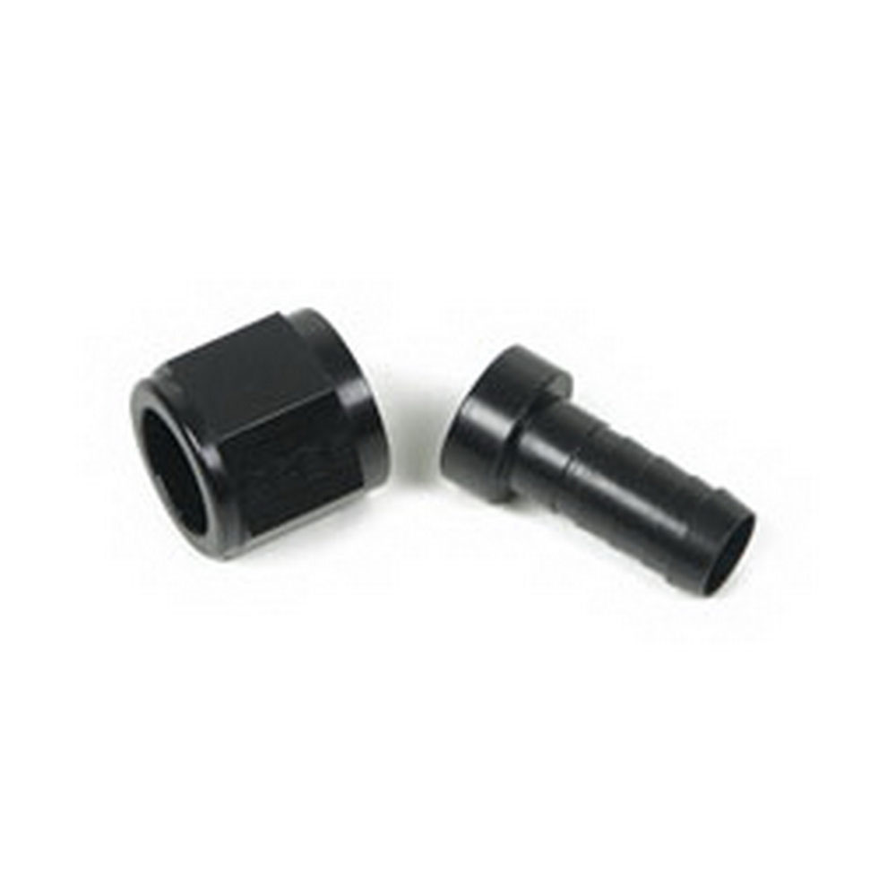 Earl's Performance Plumbing Fuel Hose Fitting AT700112ERL; Pro Lite 390 Crimp On Hose End Black Anodized -12AN Straight 