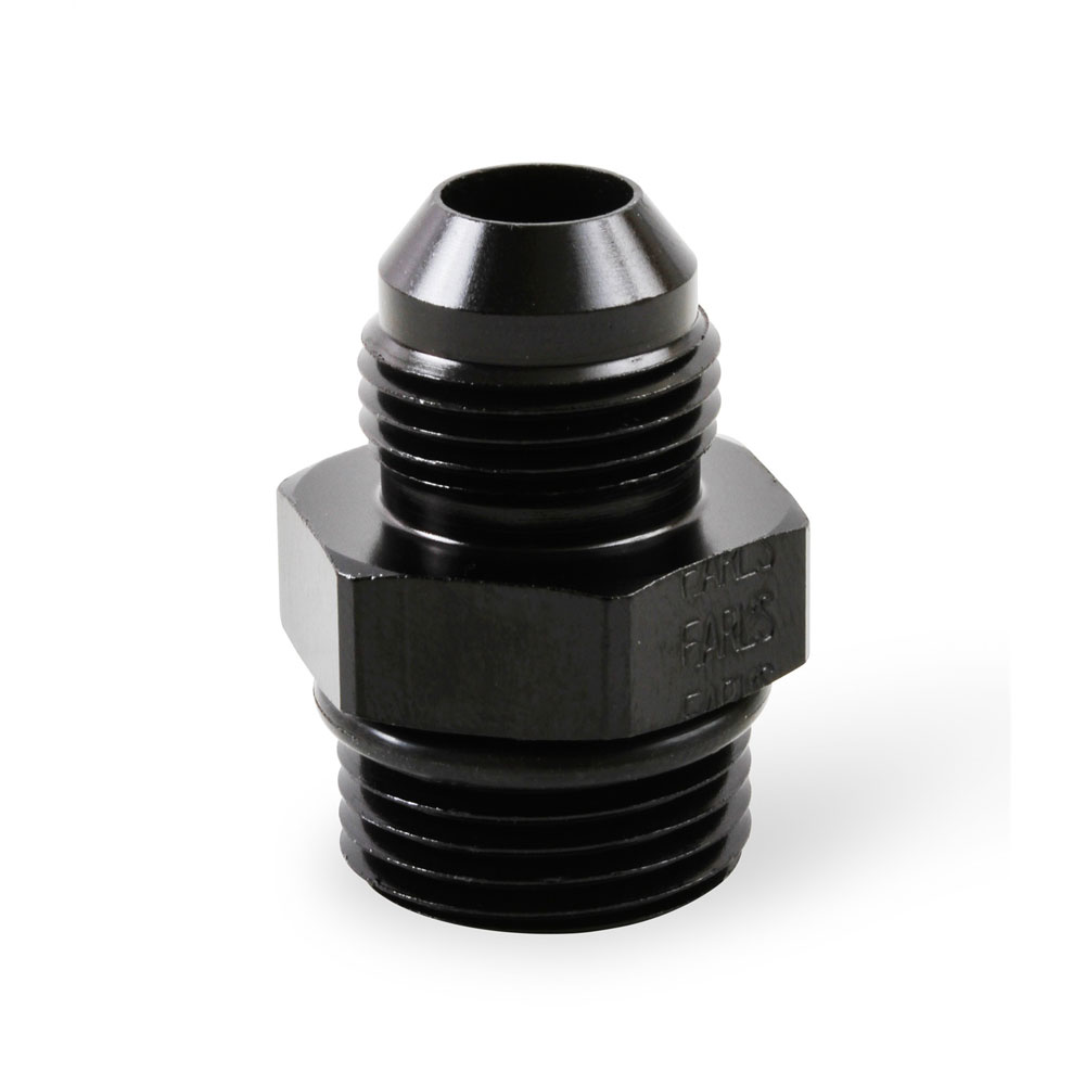 Earl's Performance Plumbing AN Fitting AT985081ERL; AN to ORB Adapter Black -08AN Male Straight -10AN ORB Male 