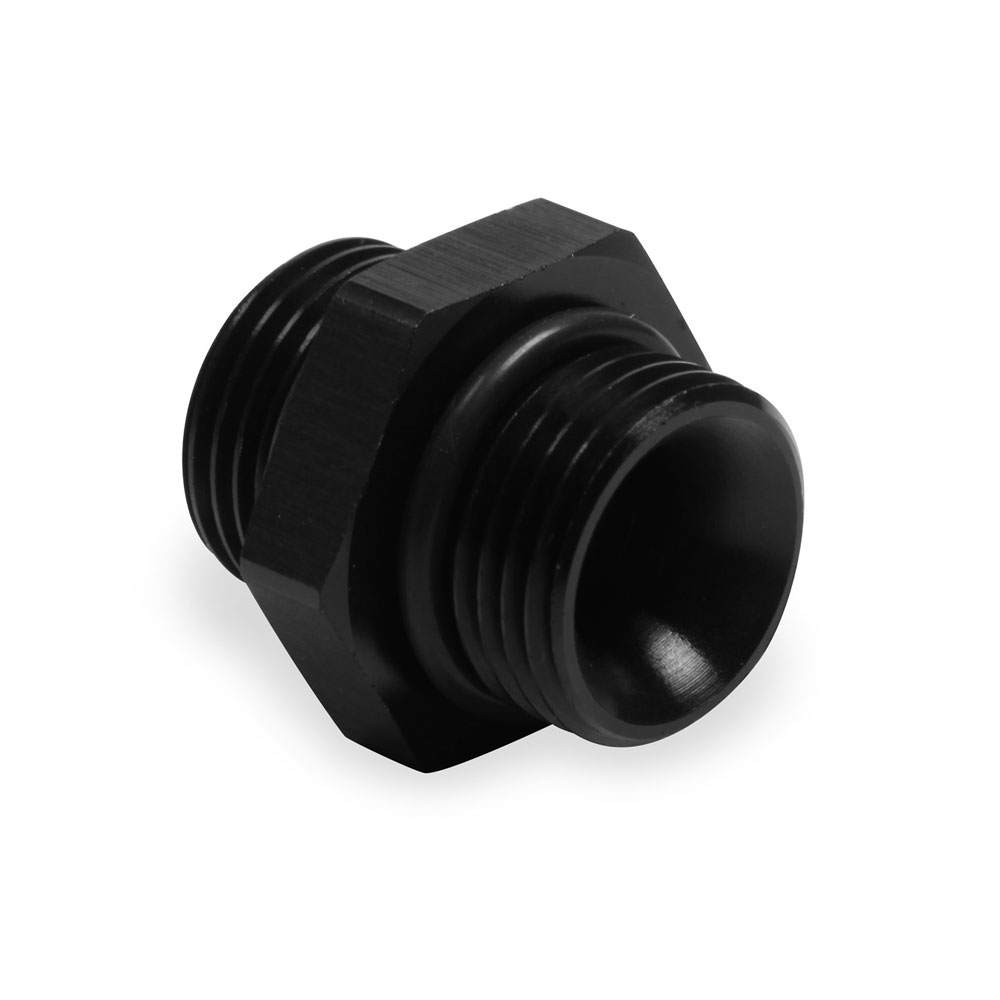 Earl's Performance Plumbing O-Ring Boss Fitting AT985108ERL; ORB to ORB Union Black Anodized -08AN ORB Male Straight -08AN ORB Male 