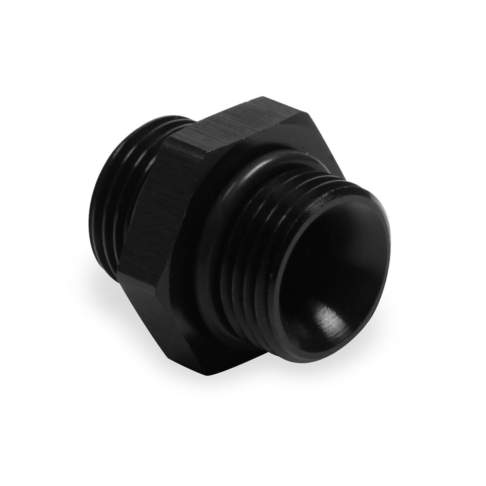 Earl's Performance Plumbing O-Ring Boss Fitting AT985108ERL; ORB to ORB Union Black Anodized -08AN ORB Male Straight -08AN ORB Male 