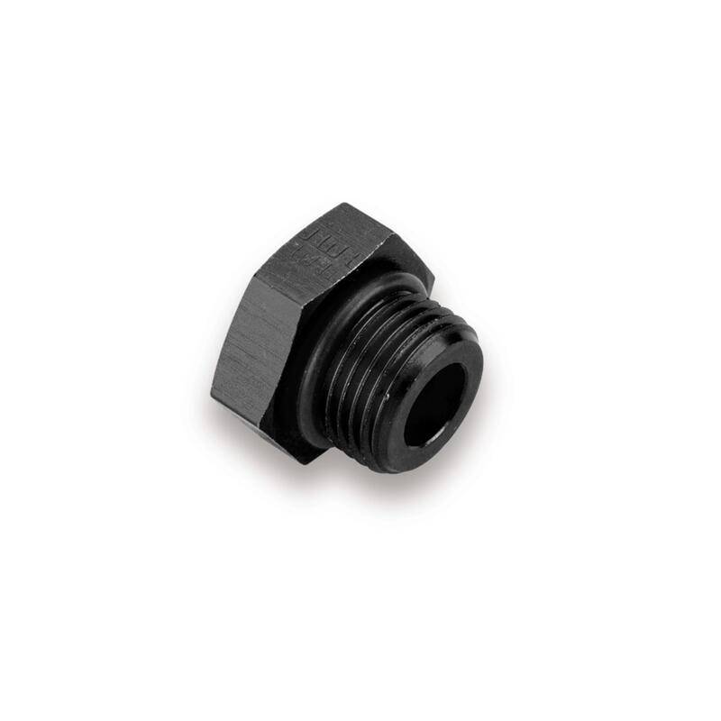 Earl's Performance Plumbing O-Ring Boss Fitting AT981408ERL; ORB Plug Black Anodized -08AN ORB Male Straight 