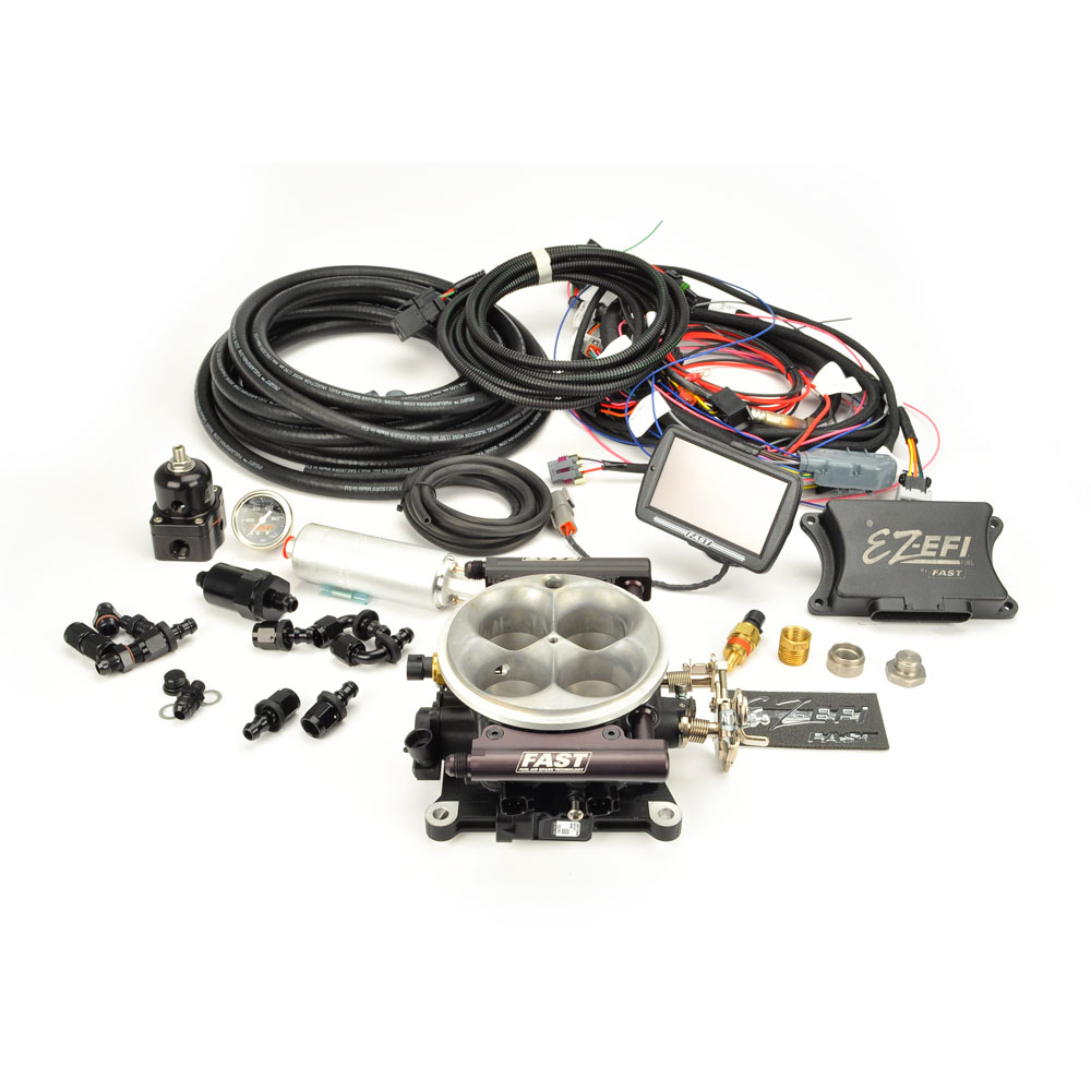 Photo for FAST Fuel Injection System Kit 30227-06KIT; EZ EFI Up to 650 HP Throttle Body Black, Natural Cast Aluminum