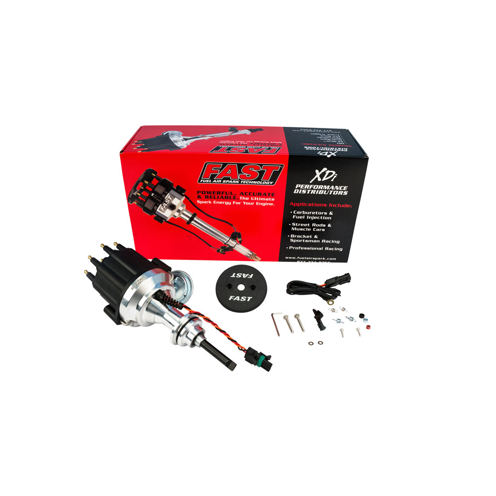 FAST Distributor 306011; XDi EZ Run Vacuum, Mechanical Magnetic for Chrysler 273 to 360 LA 