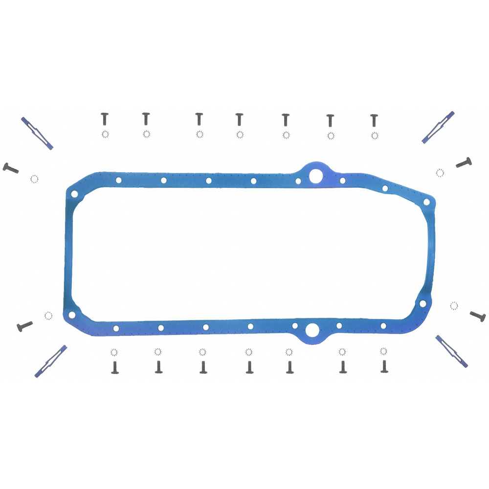 Fel Pro Oil Pan Gasket OS34510T; PermaDryPlus 2 Piece 1 Piece for 1955 to 1985 Chevy 262 to 400 