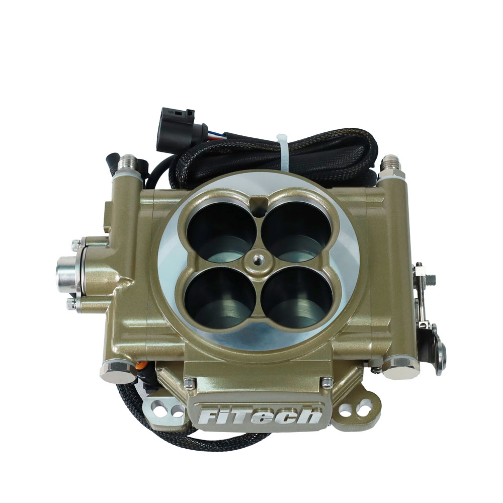 FiTech Fuel Injection System 30005; Easy Street EFI 600 HP Throttle Body 850 CFM Gold Anodized Die Cast Aluminum 
