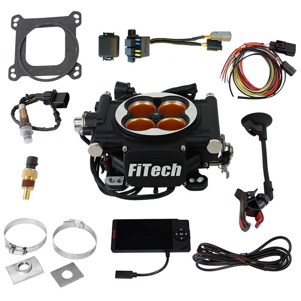 FiTech Fuel Injection System 30012; Go EFI 8 1200 HP Throttle Body Black Die Cast Aluminum 