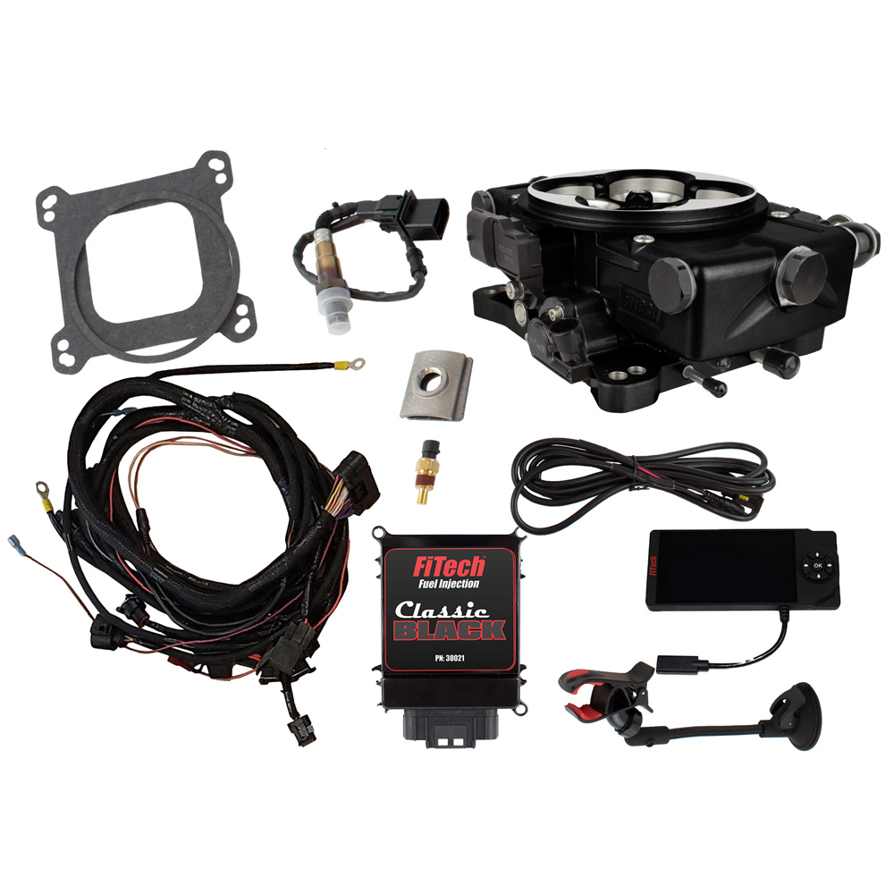 FiTech Fuel Injection System 30021; Go EFI Classic 600 HP Throttle Body Black Anodized Die Cast Aluminum 
